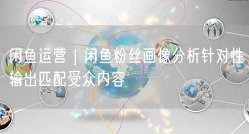 闲鱼运营｜闲鱼粉丝画像分析针对性输出匹配受众内容
