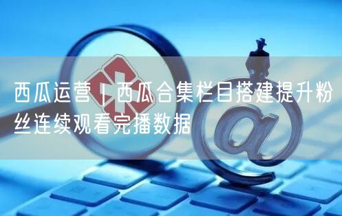 西瓜运营｜西瓜合集栏目搭建提升粉丝连续观看完播数据