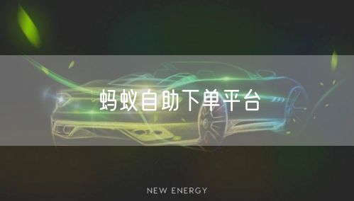 蚂蚁自助下单平台