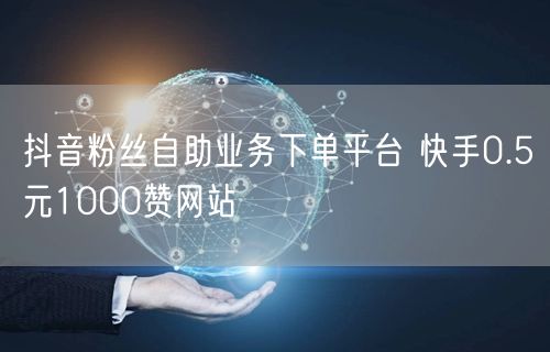 抖音粉丝自助业务下单平台 快手0.5元1000赞网站