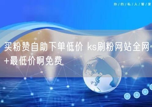 买粉赞自助下单低价 ks刷粉网站全网+最低价啊免费