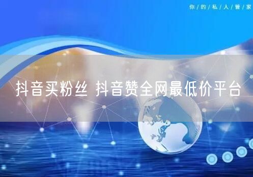 抖音买粉丝 抖音赞全网最低价平台