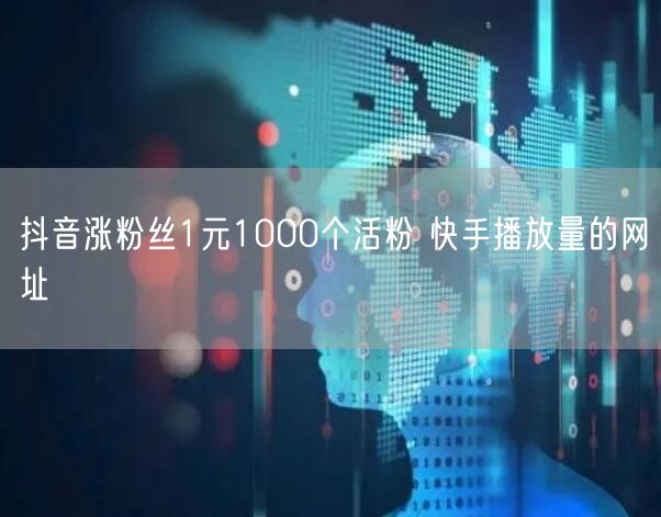 抖音涨粉丝1元1000个活粉 快手播放量的网址