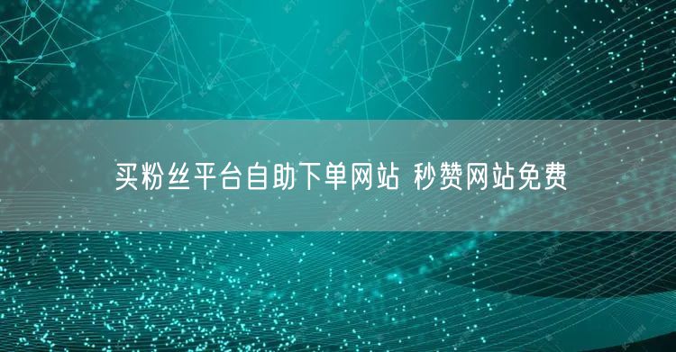 买粉丝平台自助下单网站 秒赞网站免费