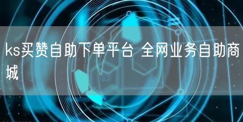 ks买赞自助下单平台 全网业务自助商城